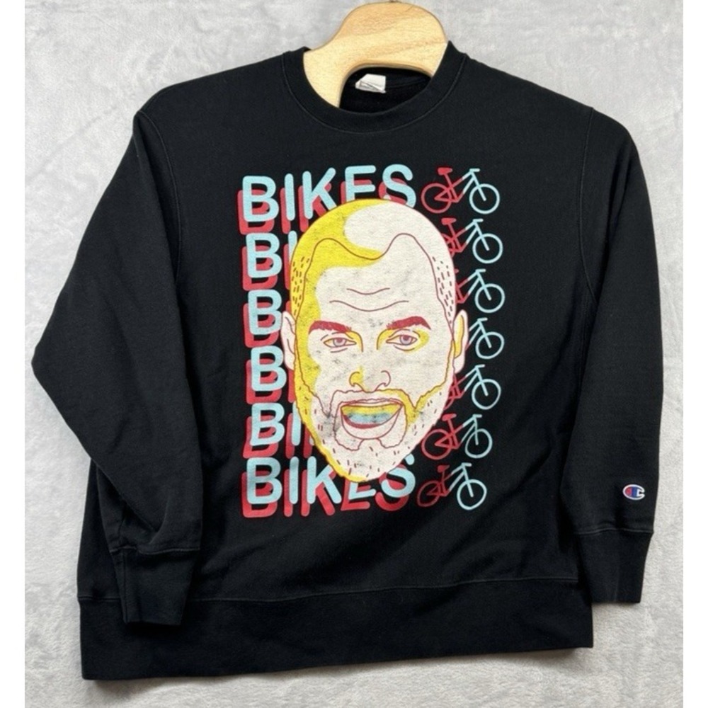 Champion Reverse Weave Tom Segura Bikes Tour Graphic Sweatshirt Black Men's XL